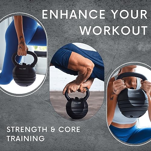 Polyfit Adjustable Kettlebell Set 30/40/50 lbs for Home Gym Q740604