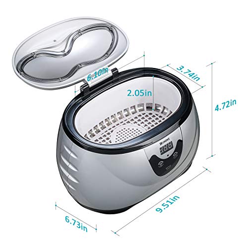 UKOKE 3800S Professional Ultrasonic Jewelry Cleaner, 0.6L Portable for Glasses, Rings, Watches C10519