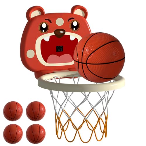 Geyiie Basketball Hoop for Kids, Adjustable Height 2.4-6.5 ft, Portable Indoor Outdoor Toy, Easy to Assemble, for Boys & Girls, Ideal Gifts