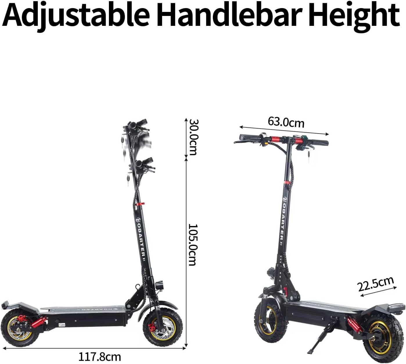X1pro Foldable Electric Scooter 1000W Off-Road 10" Vacuum Tire W452342