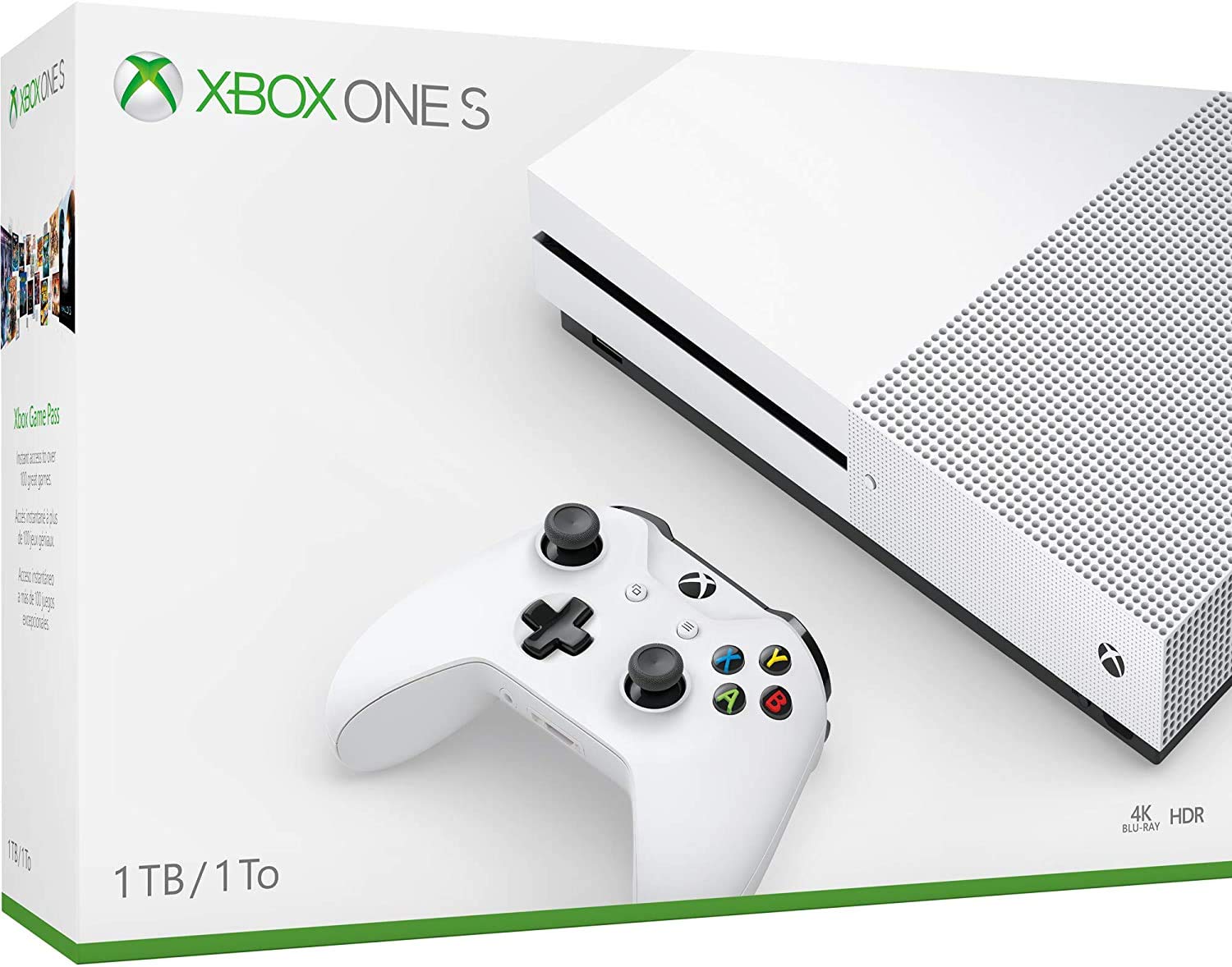 Xbox One S 1TB Console White with Wireless Controller and 4K Ultra Blu-ray Y5204