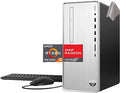 HP Pavilion Desktop PC, AMD Ryzen 5 5600G, 12GB RAM, 1TB HDD, 256GB SSD, Wi-Fi, Bluetooth, 9 USB Ports, Windows 11, Pre-Built PC Tower Bundle with JAWFOAL