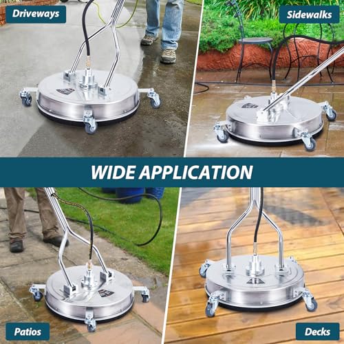 Towallmark 24" Pressure Washer Surface Cleaner with Dual Handle, 4 Wheels, 4000 PSI K3055