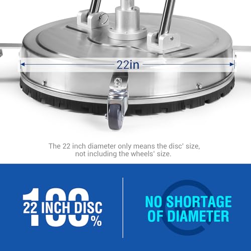 Pressure Washer Surface Cleaner 22" 4500PSI Stainless Steel with Wheels Z552319