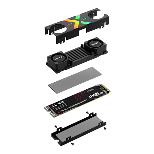 PNY CS3150 1TB PCIe Gen5 x4 NVMe M.2 SSD with Dual Fan Heatsink X402536