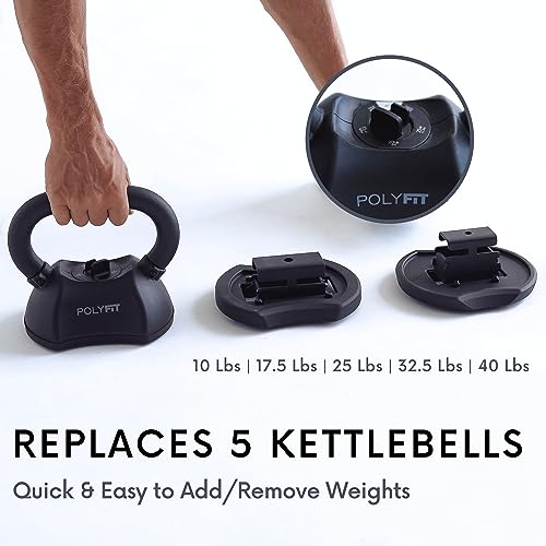 Polyfit Adjustable Kettlebell Set 30/40/50 lbs for Home Gym Q740604