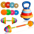 Kids Weight Set Adjustable Toddler Workout Toy Equipment Barbell Dumbbell Kettlebell for Pretend Play Exercise & Fitness Toy