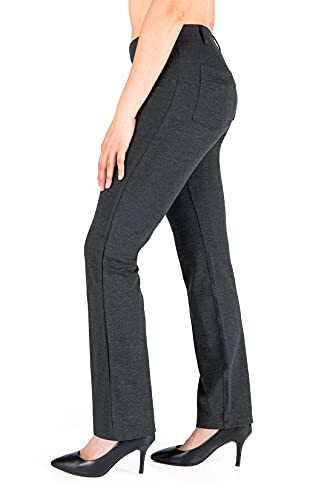 Yogipace Women's Straight Leg Yoga Dress Pants with Belt Loops H62689