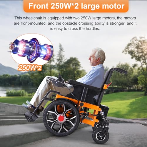 Foldable Electric Wheelchair for Adults, All Terrain, Heavy Duty, 330 lbs B323