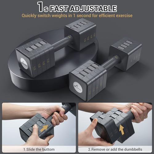 Sportneer Adjustable Dumbbells 5-in-1 Set of 2, 10 LB Hand Weights for Home Gym L73932