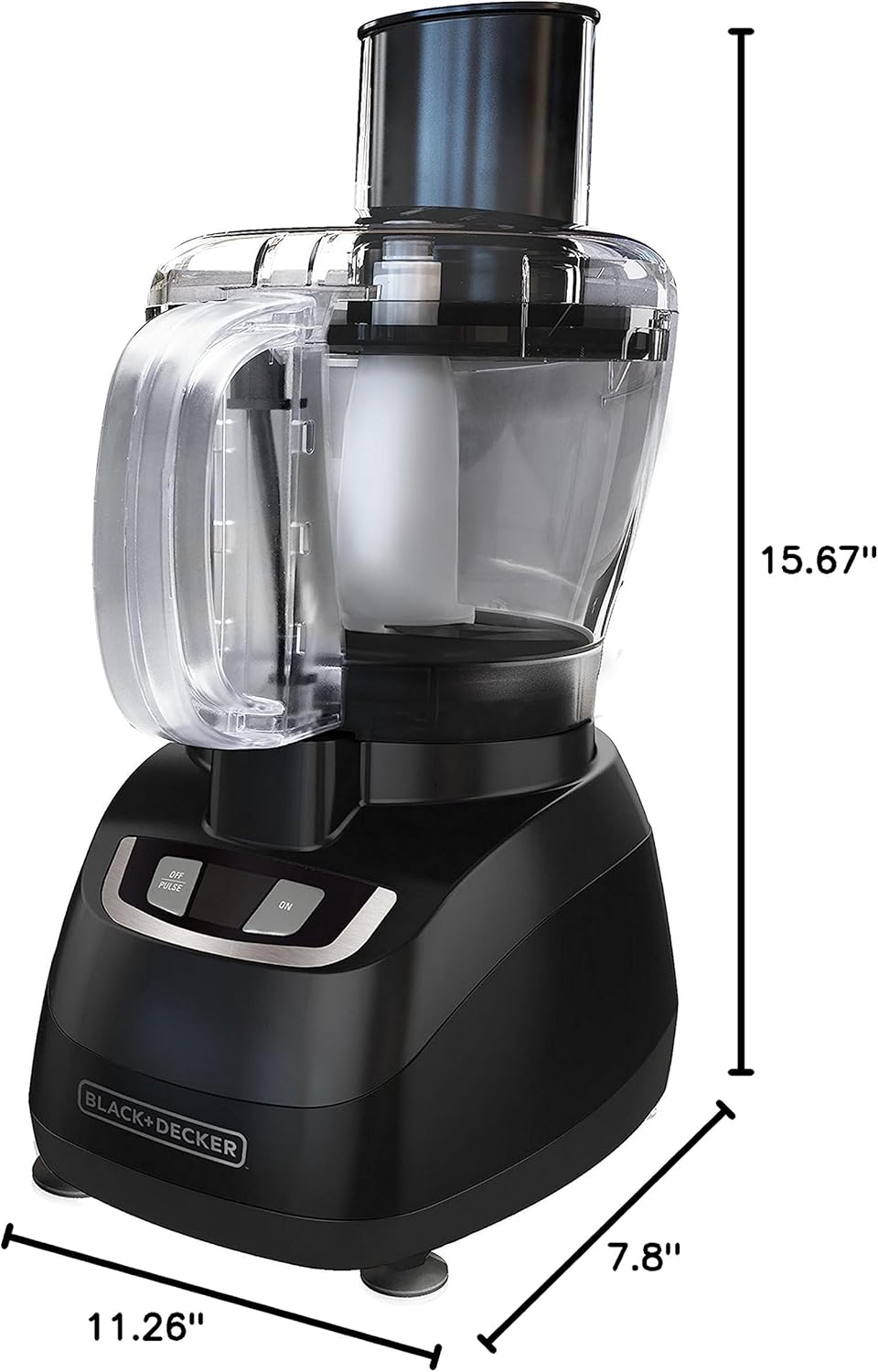 BLACK+DECKER FP1600B 8-Cup Food Processor, Stainless Steel Blade, Black C823463