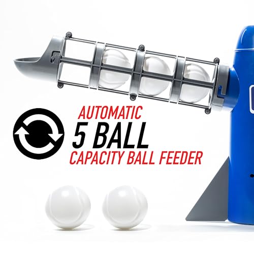 Franklin Sports MLB Kids Pitching Machine Pop Rocket Baseball Trainer with Bat and 5 Balls W217652