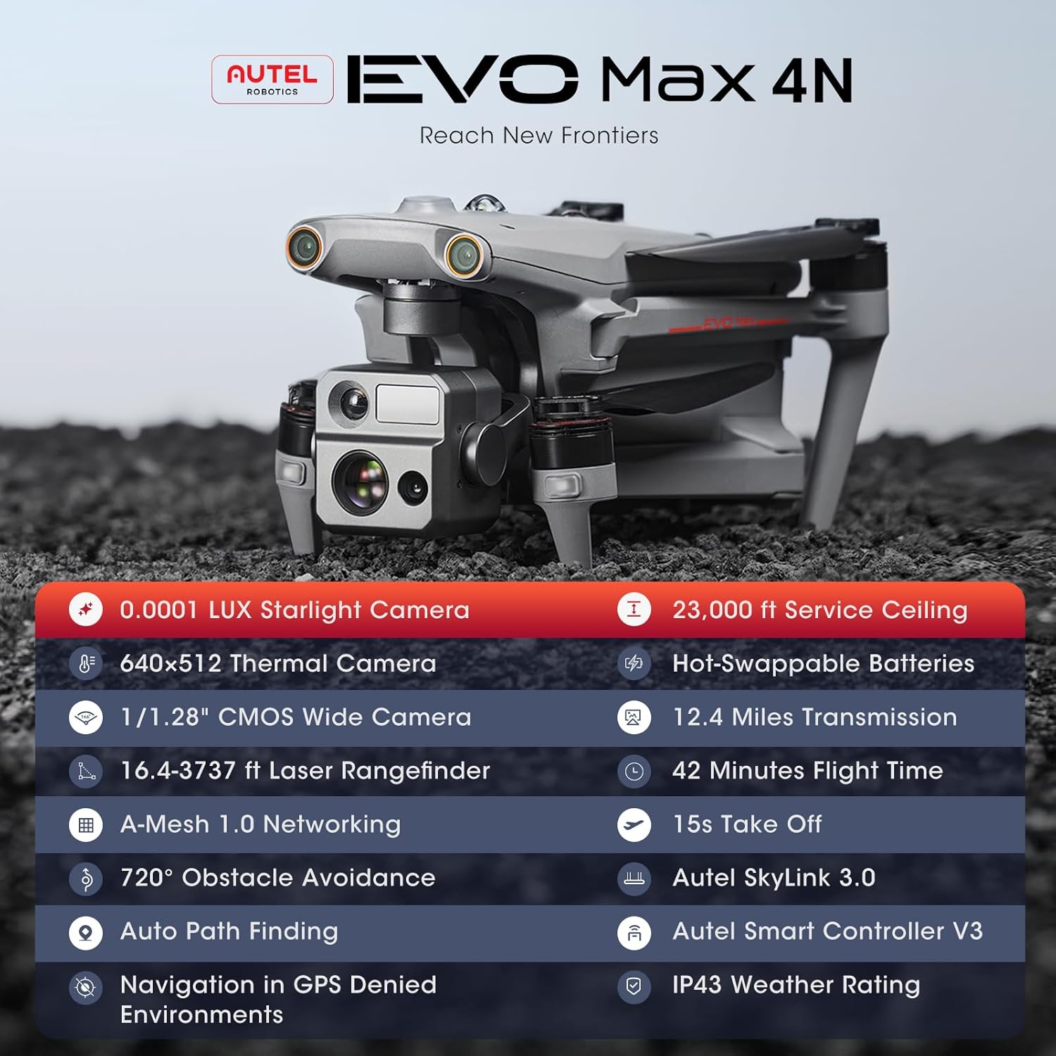 Autel Robotics EVO MAX 4N Drone with Thermal and Night-Vision Cameras Z163942