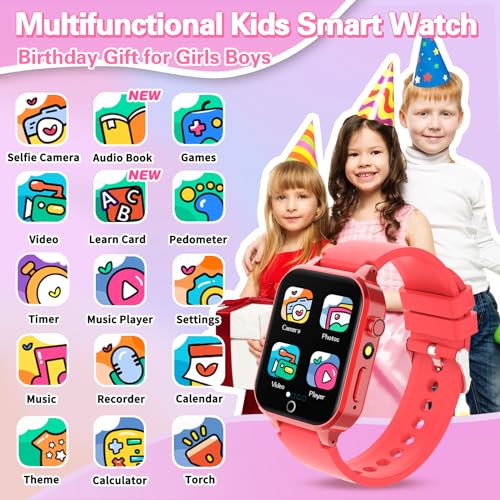 Kids Smart Watch for Girls Aged 6-12 with HD Touchscreen, Camera, and Games U3599