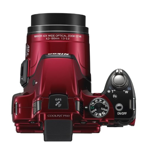 Nikon COOLPIX P510 16.1 MP Digital Camera with 42x Zoom NIKKOR Lens (Red) A2397