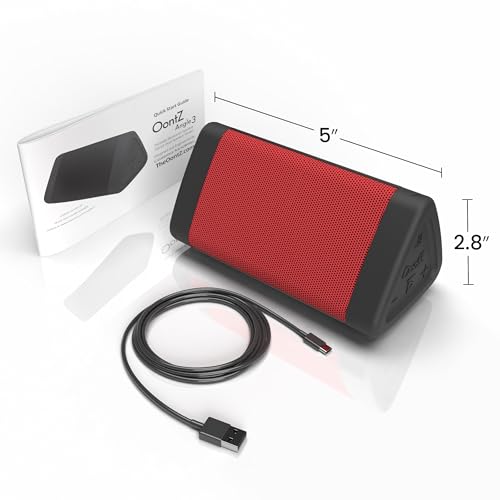 OontZ Angle 3 Portable Bluetooth 5.4 Speaker, IPX5 Water-Resistant, Black V1239