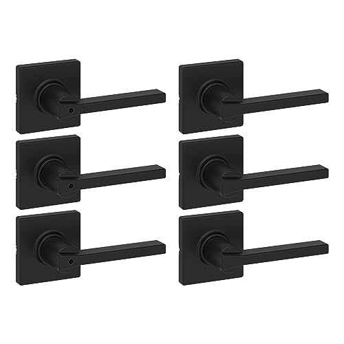 Kwikset Casey Interior Privacy Door Handle with Lock 10 Pack, Matte Black G103018