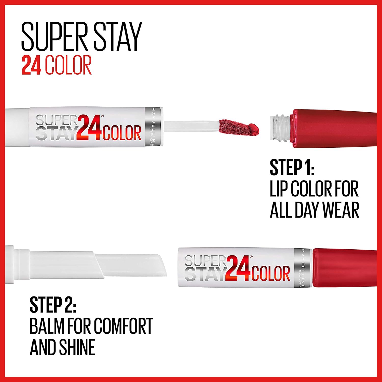 Maybelline Super Stay 24 2-Step Liquid Lipstick, Merlot Armour, 1 oz (Pack of 2) A165299