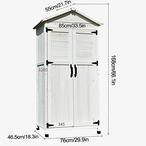 Wooden Garden Shed Organizer Outdoor Storage Cabinet with 4 Shelves, Green Z5124