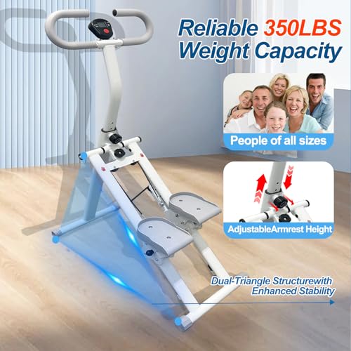 Foldable Stair Stepper Climber with Adjustable Handles for Home D497