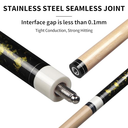 LOTKEY Pool Cue Set of 4 - Canadian Maple 58'' Billiard Sticks with 2 Chalks R905285