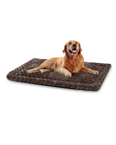 Washable Dog Bed Mat Ultra Soft Crate Pad for Large Dogs, 41 x 27 Inch, Gray K707024