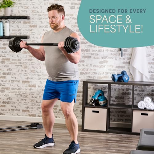 Lifepro Adjustable Dumbbells Set with Rack, 5-in-1, 15-55lb, Home Gym K99628