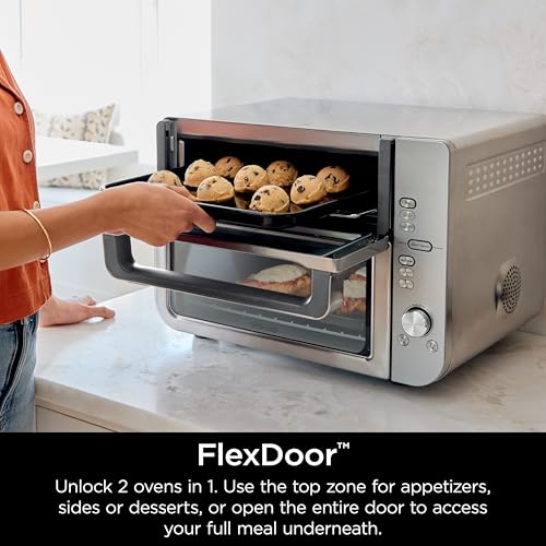 Ninja DCT451 12-in-1 Smart Double Oven with FlexDoor, Stainless Steel P340