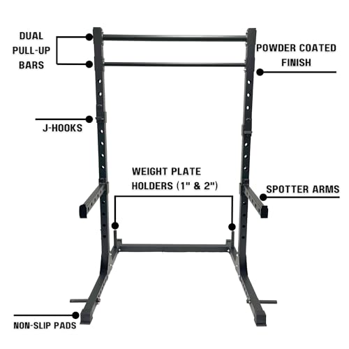 HulkFit Pro Series Power Cage Weight Rack with 2 Pull Up Bars for Home Gym R22743