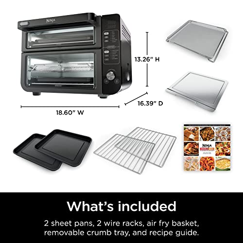 Ninja DCT451 12-in-1 Smart Double Oven with FlexDoor, Stainless Steel P340