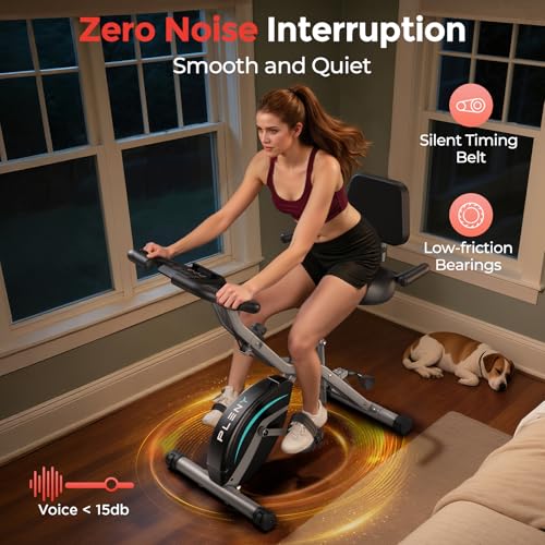 Pleny Folding Exercise Bike, 5-in-1 Stationary Bike for Home Gym L299