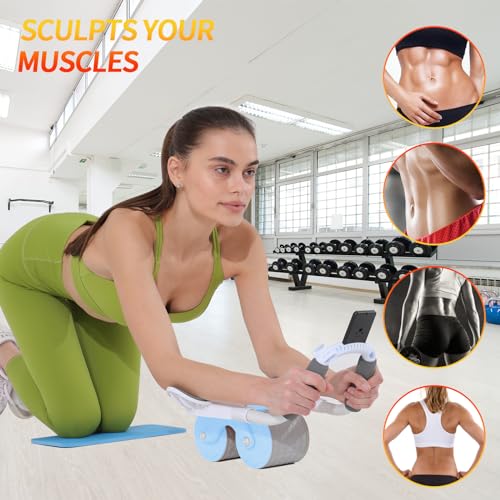 Ab Roller Wheel with Timer & Knee Mat, Home Workout Equipment U107095