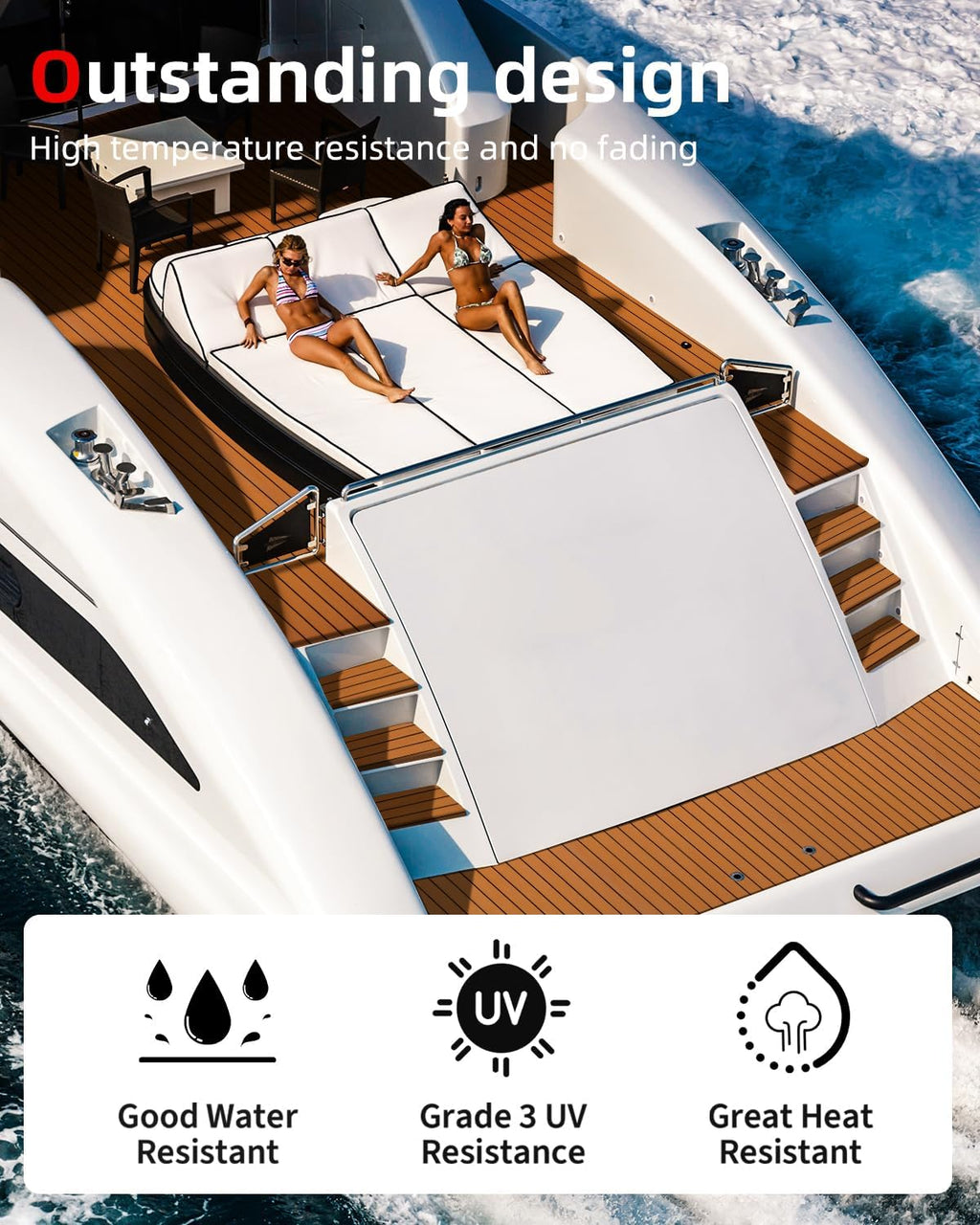 Abahub EVA Foam Boat Decking Self-Adhesive Faux Teak Marine Flooring Sheet L28939