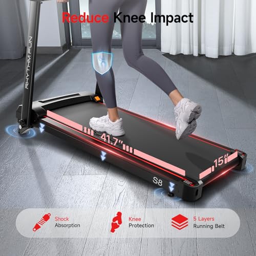 RHYTHM FUN 8.0 MPH Foldable Treadmill with Incline for Home C527959