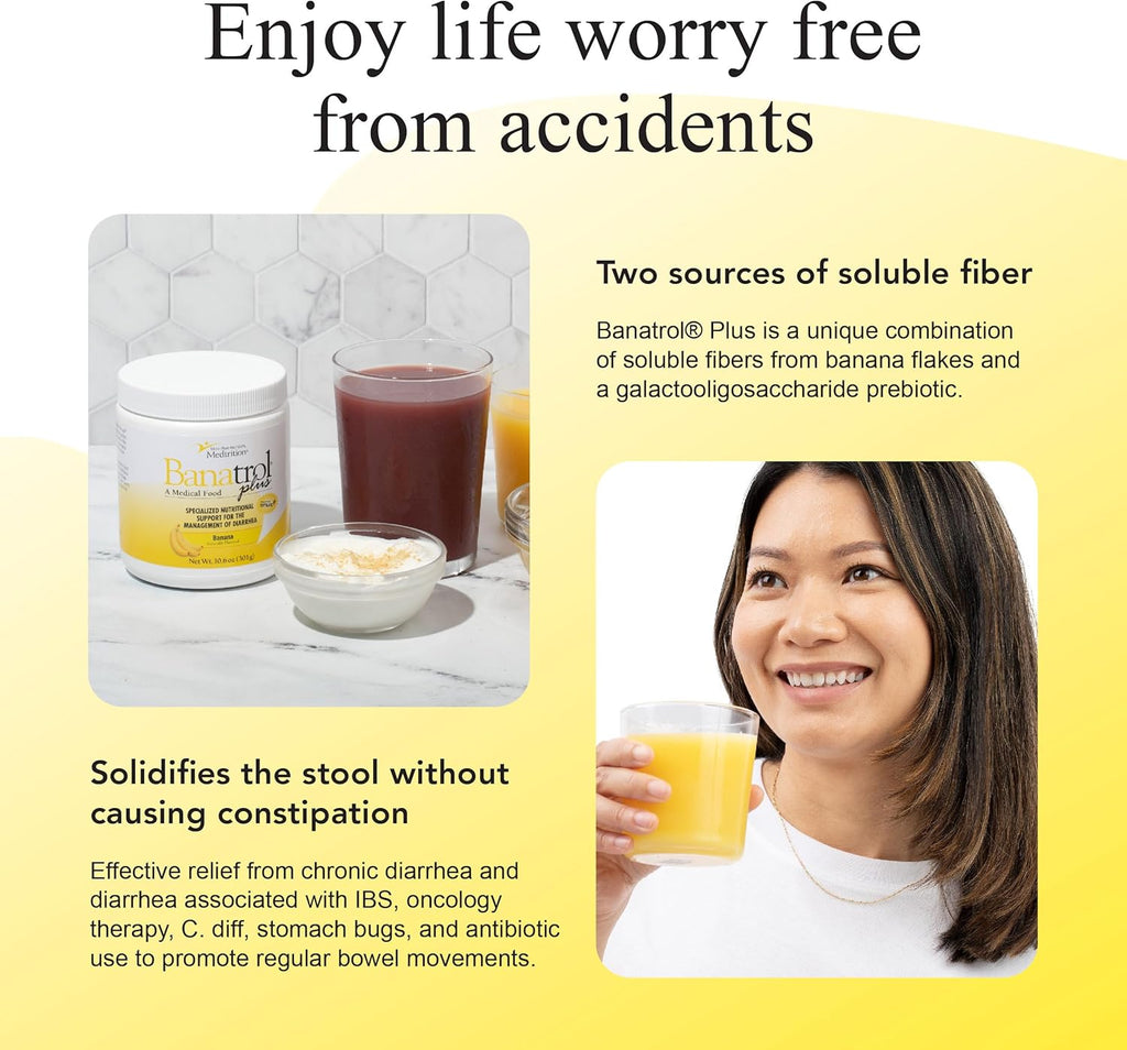 Banatrol® Natural Anti-Diarrheal Medical Food with Prebiotics, 90 Servings (Banana) U3419