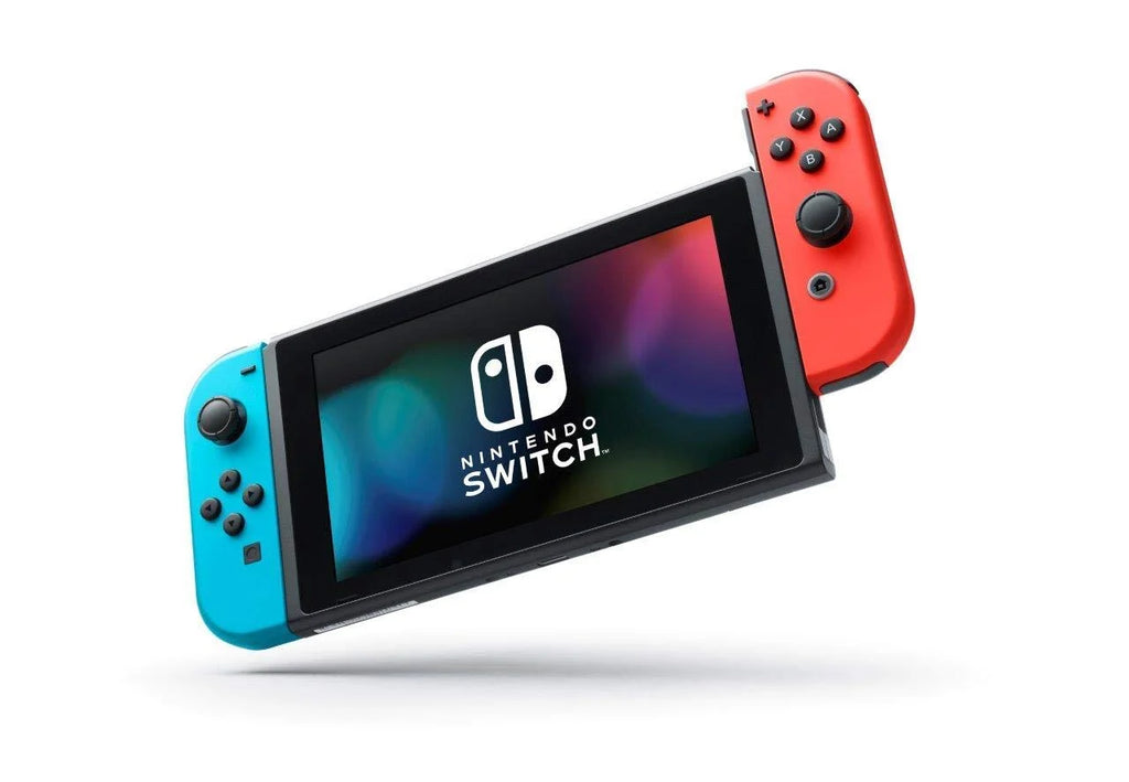 Nintendo Switch 32GB Console with Neon Blue and Red Joy-Con + Marxsol 12-in-1 Accessories Bundle Q792950