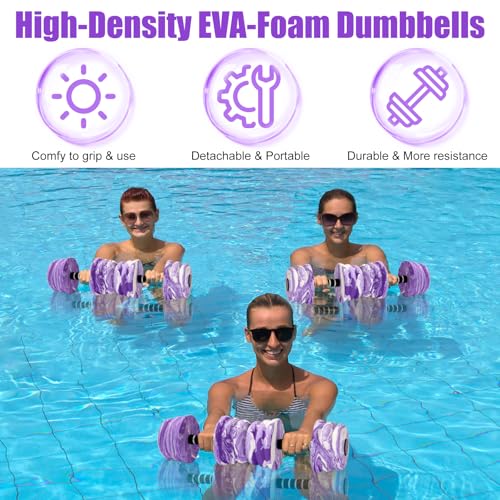 Aquatic Exercise Dumbbells 2PCS Foam Barbells for Water Workouts T552686