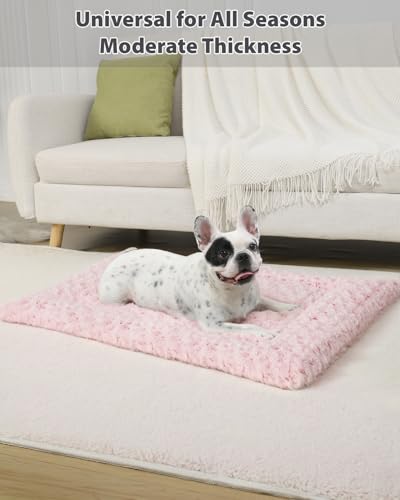 Washable Dog Bed Mat Ultra Soft Crate Pad for Large Dogs, 41 x 27 Inch, Gray K707024