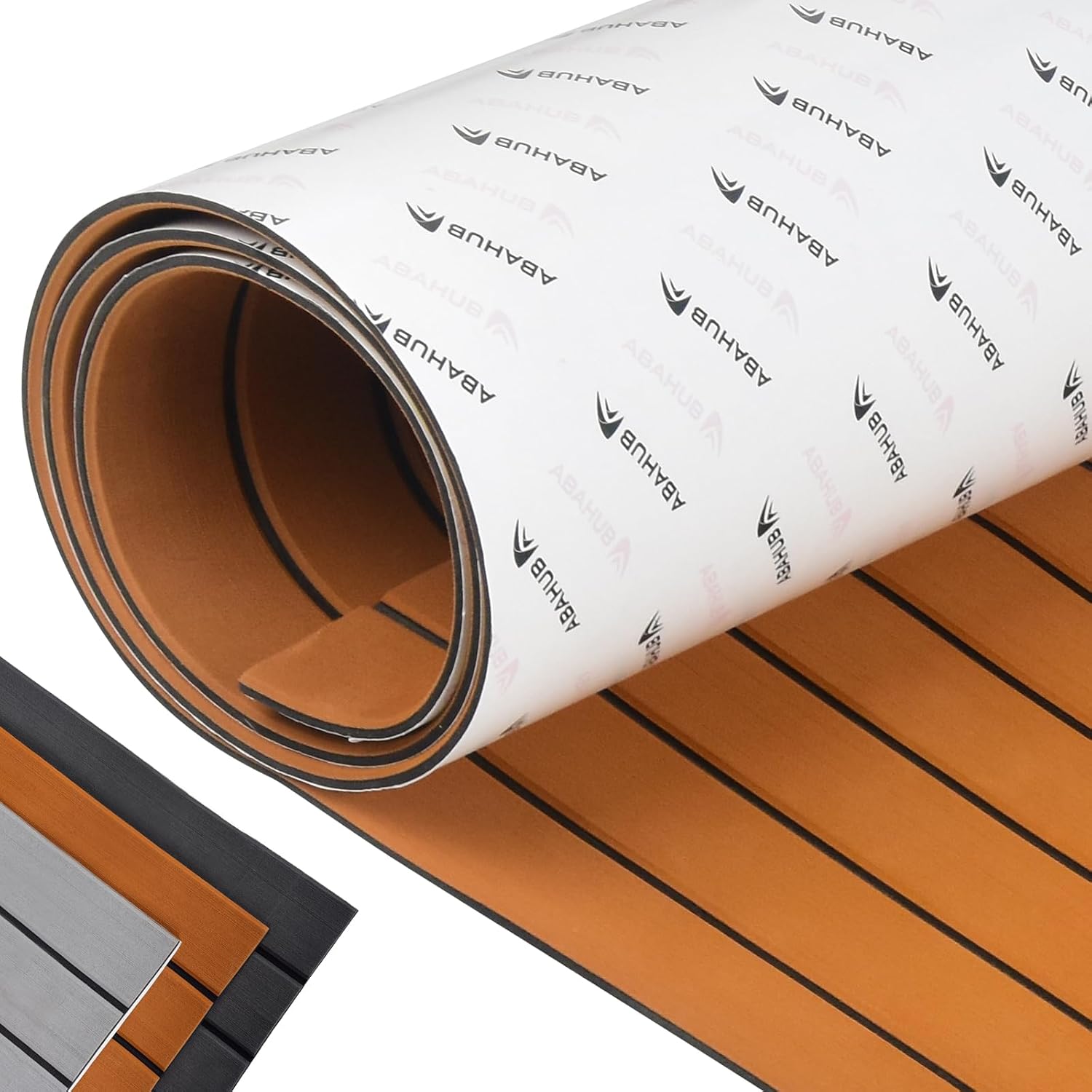 Abahub EVA Foam Boat Decking 96''x45.6''/36''/28.8''/24''/16.8'', 48''x16.8'' Self-Adhesive Faux Teak Marine Flooring Sheet Traction Pad for Boats Surfboard Swim Platform RV Floor