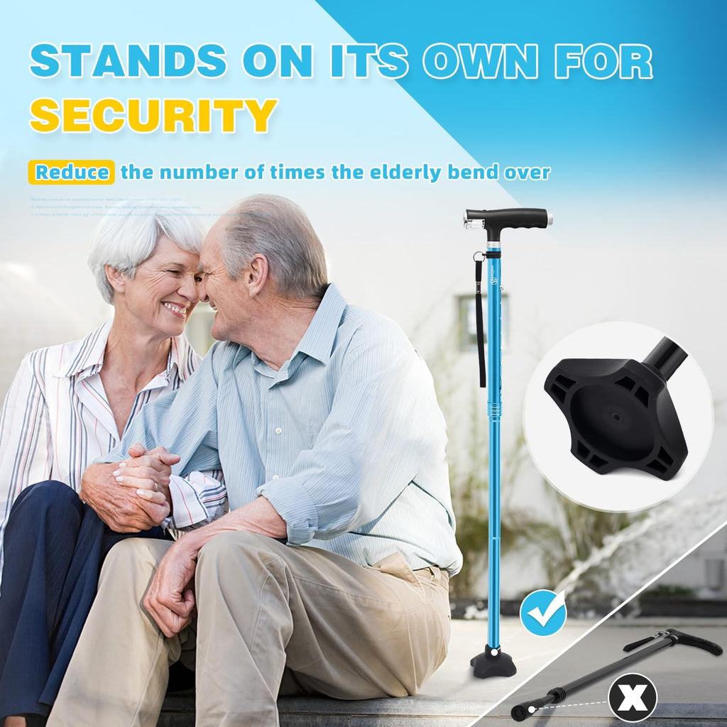 BeneCane Folding Walking Cane with LED Lights for Men and Women K56637