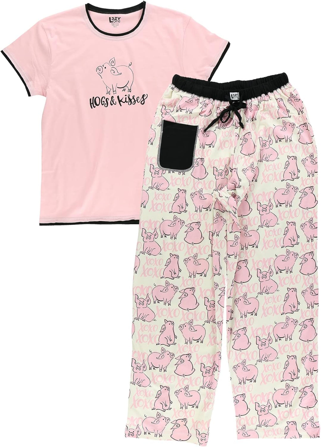 Lazy One Women's Pajama Set, Short Sleeves, Relaxed Fit W1109