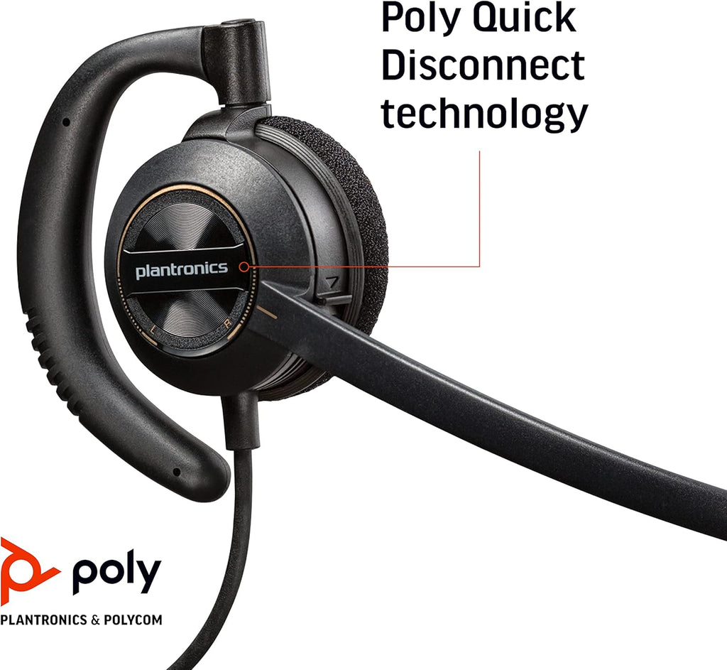 Poly EncorePro 530 QD Headset with Hearing Protection, Over-the-Ear, Black H30406