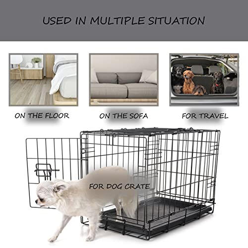 Washable Dog Bed Mat Ultra Soft Crate Pad for Large Dogs, 41 x 27 Inch, Gray K707024