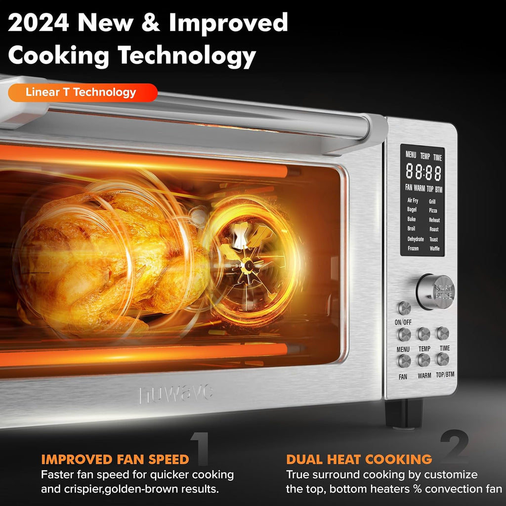 Nuwave Bravo Pro Smart Air Fryer Toaster Oven Combo, 12-in-1, 21QT, Stainless Steel E648464