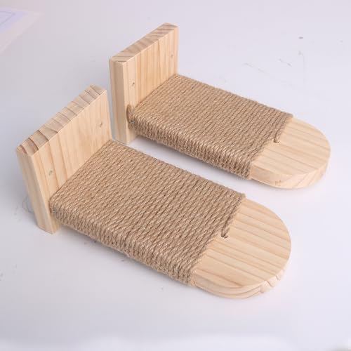 Cat Climbing Shelf Wall Mounted 2 Step Cat Stairway with Jute Scratching J507