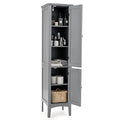 LOKO Tall Bathroom Floor Cabinet, Multifunctional Storage Cabinet with Doors, Narrow Slim Linen Tower for Bathroom, Living Room or Kitchen, 14.5 x 14.5 x 63 inches (Espresso)
