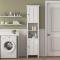 Tall Bathroom Storage Cabinet with Shelves and Door, Narrow Bathroom Cabinet with Adjustable Shelves, Slim Storage Tower, Linen Cabinet for Bedroom, Living Room (White, 15.7"L x 11.8"W x 67"H)