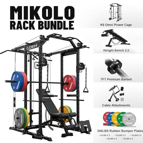 Mikolo Power Cage with Cable Crossover and LAT Pull Down System, 1500LBS I14340