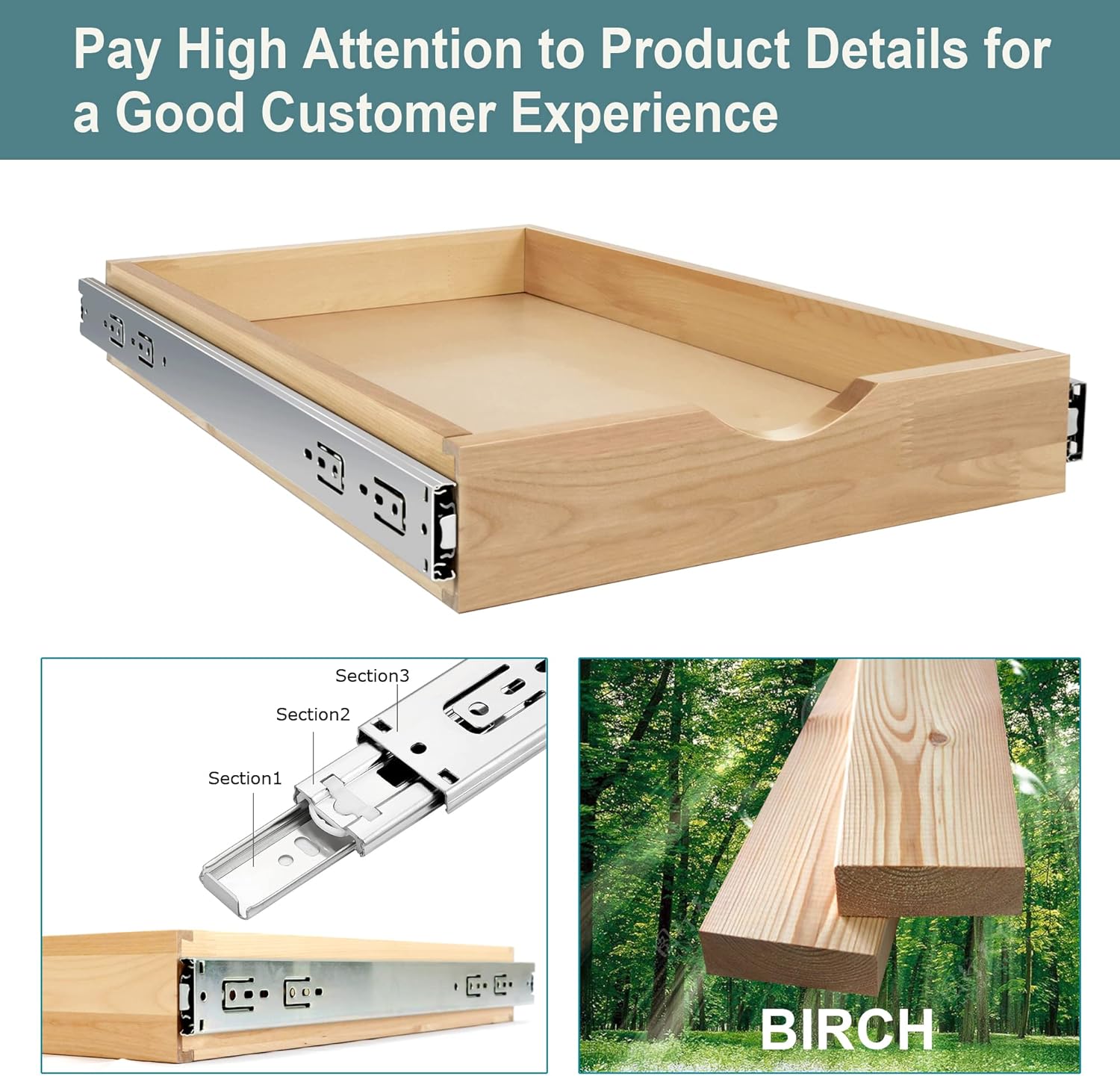 WelFurGeer Pull Out Shelves for Kitchen Cabinets, 32" Wide G57070