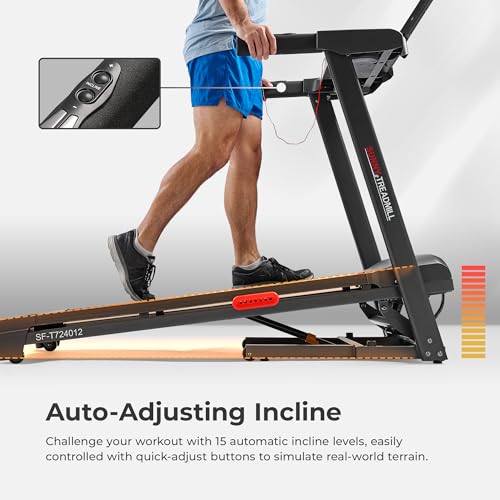 Sunny Health & Fitness Smart WiFi Treadmill, Compact Foldable with Incline E91799
